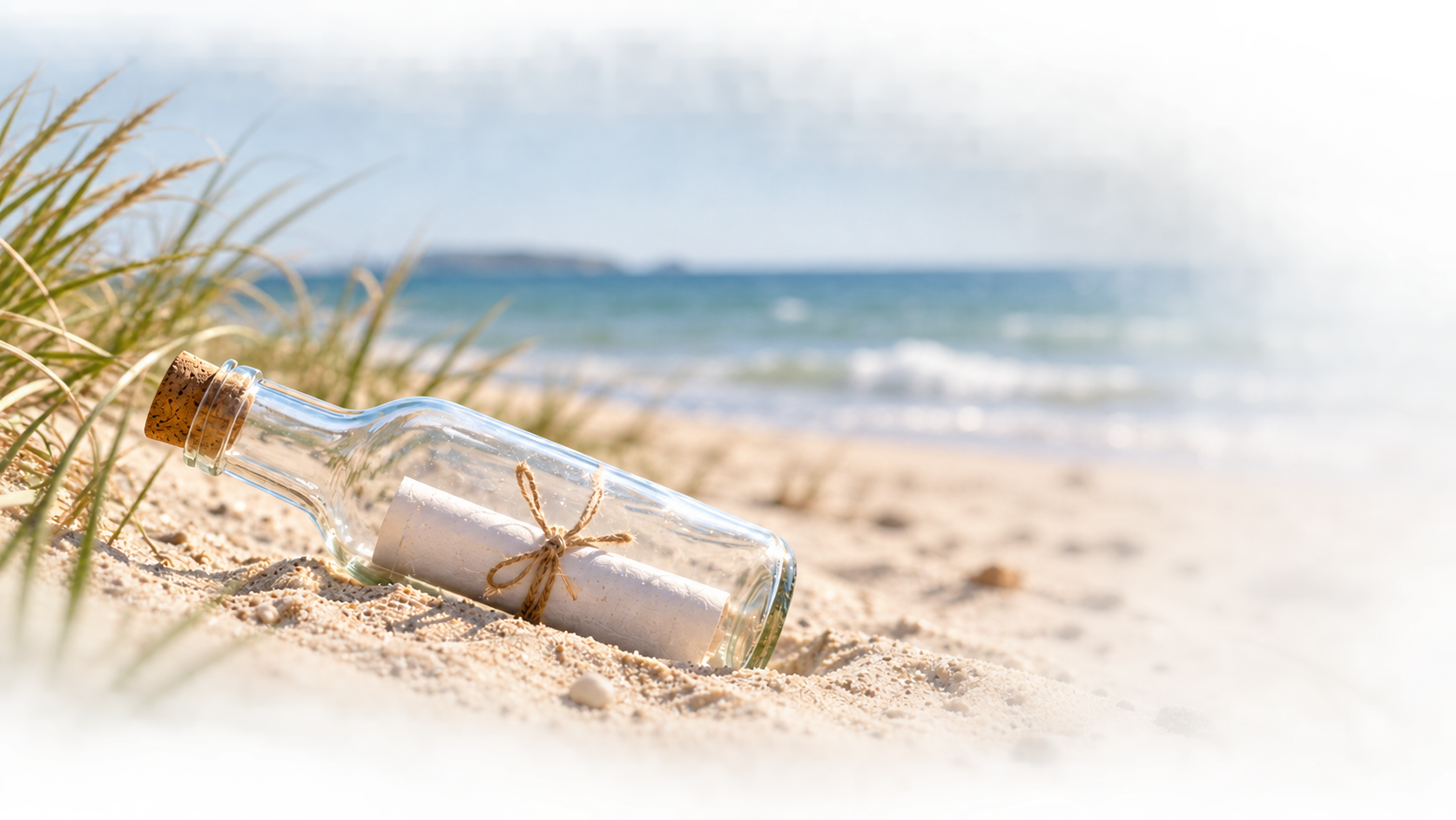 Flaschenpost am Ostseestrand